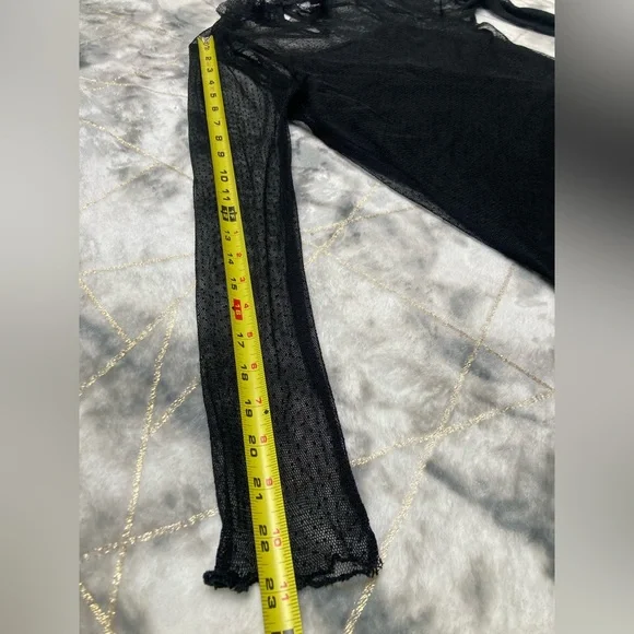 Black Art Class Sheer Long Sleeve Top - Picture 8 of 8